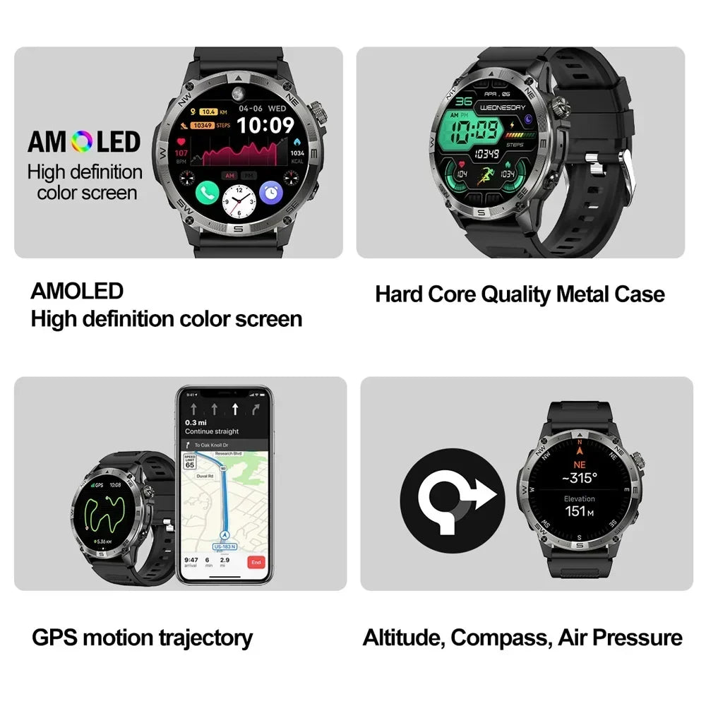 AMOLED Smart Watch - North Edge - GPS Smartwatch